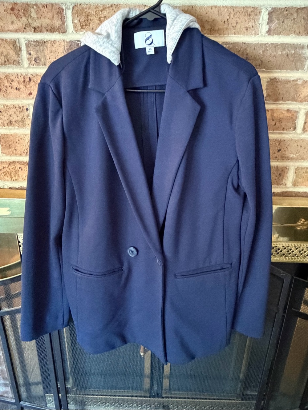 Lou & Grey Navy Blazer with Heather Gray Hood